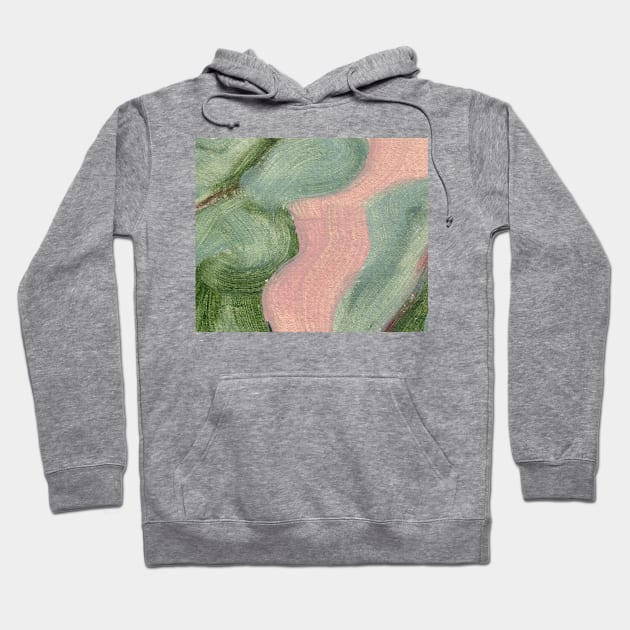 Green Pink Lavender Abstract Art Hoodie by Go Abstract Art